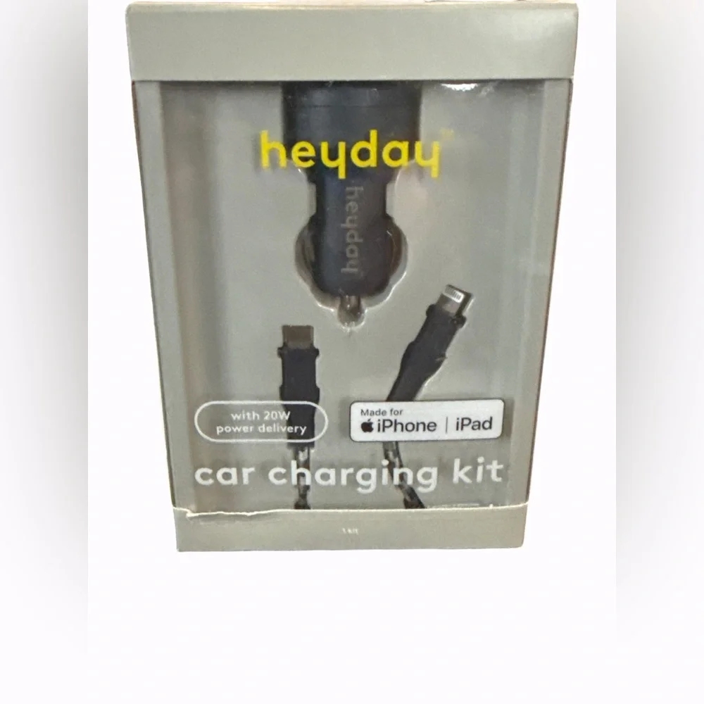 heyday 6' USB-C Power Delivery Car Charging Kit for iPhone/iPad Blue New In Box